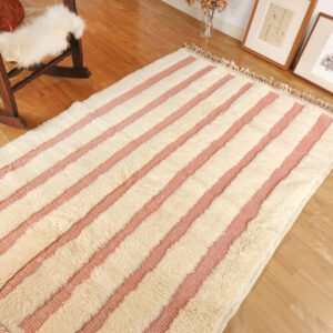 ストライプモロッコ手織りラグ