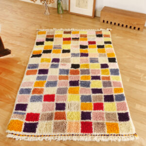 カラフルブロックチェックラグ